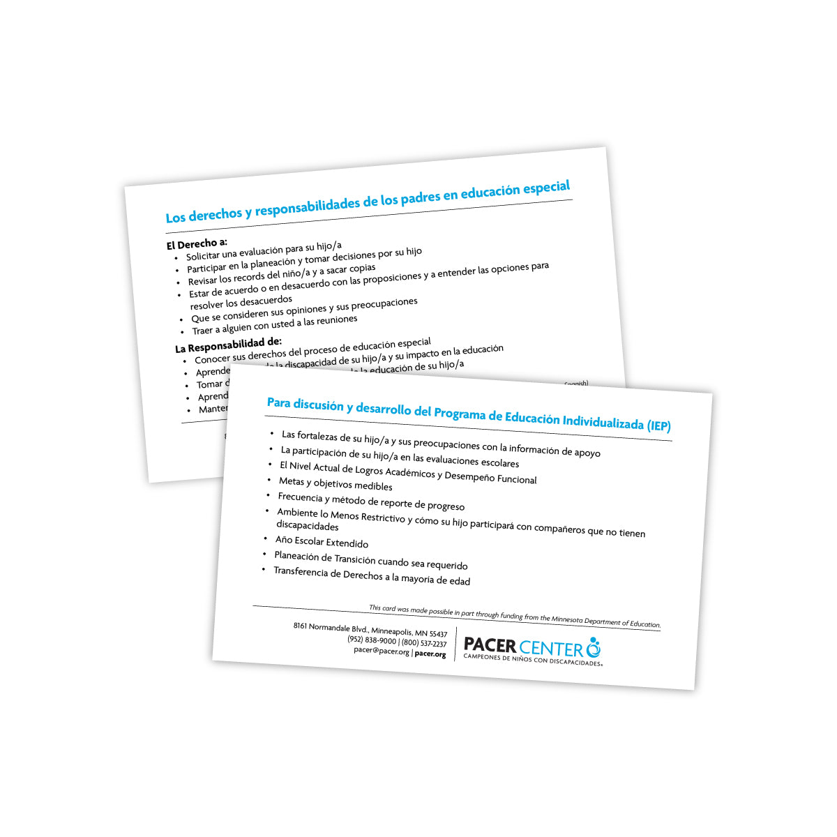 Parent Rights and Responsibilities in Special Education Tip Cards
