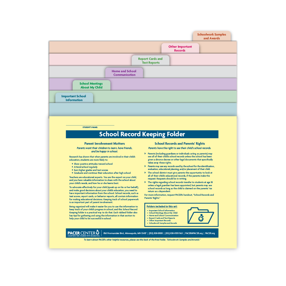 General Education Record Keeping Folders - 7 Piece Set